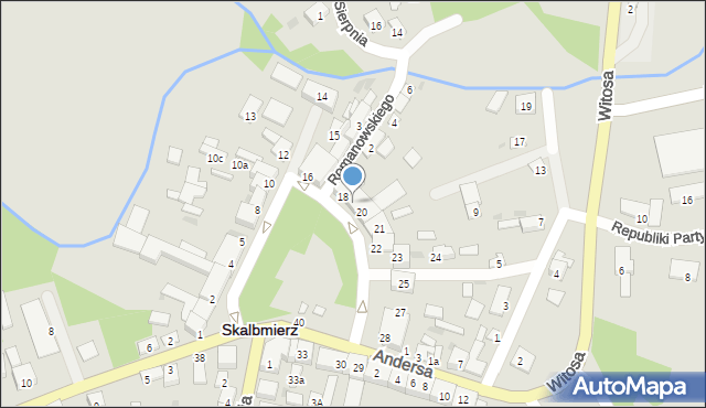 Skalbmierz, Plac Skłodowskiej-Curie Marii, 19, mapa Skalbmierz