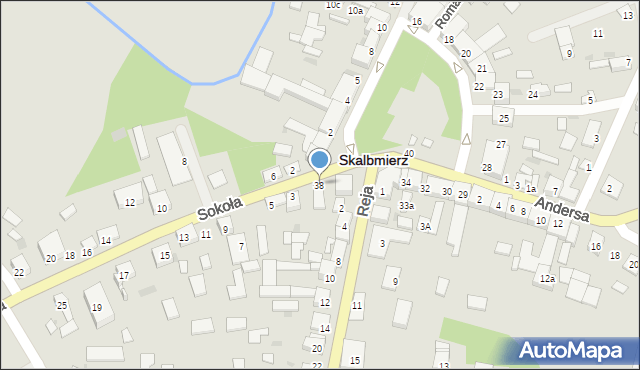 Skalbmierz, Plac Skłodowskiej-Curie Marii, 38, mapa Skalbmierz