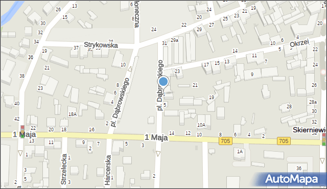 Skierniewice, Plac Dąbrowskiego, 3, mapa Skierniewic