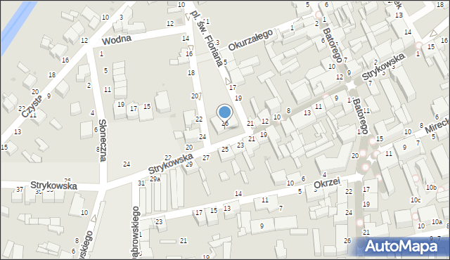 Skierniewice, Plac św. Floriana, 1, mapa Skierniewic