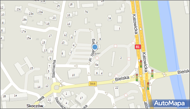Skoczów, Plac Stary Targ, 10, mapa Skoczów