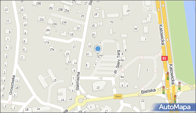 Skoczów, Plac Stary Targ, 4, mapa Skoczów