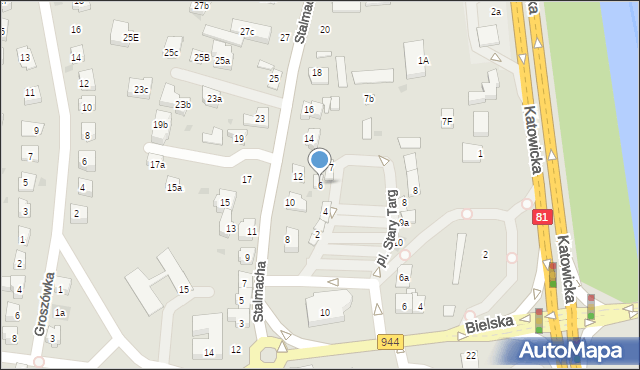 Skoczów, Plac Stary Targ, 6, mapa Skoczów