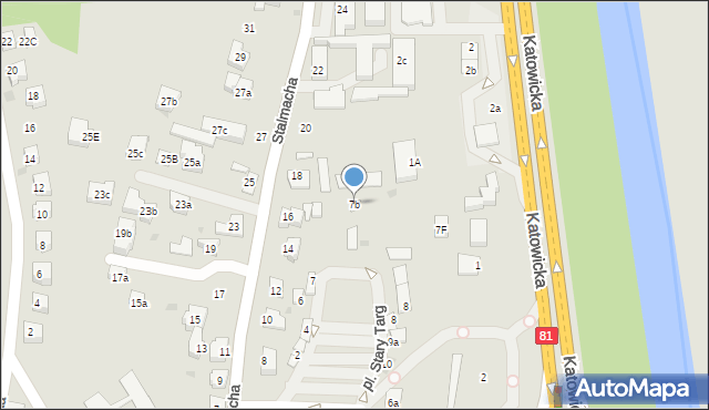 Skoczów, Plac Stary Targ, 7b, mapa Skoczów