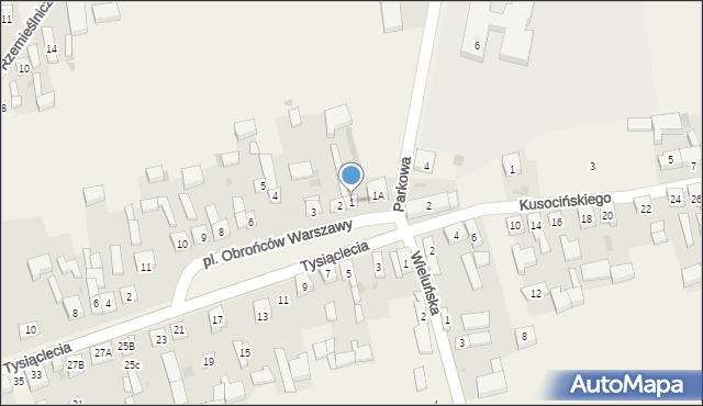 Skomlin, Plac Obrońców Warszawy, 1, mapa Skomlin