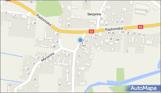 Skrzynno, Plac Tysiąclecia, 4, mapa Skrzynno