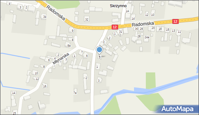 Skrzynno, Plac Tysiąclecia, 5, mapa Skrzynno