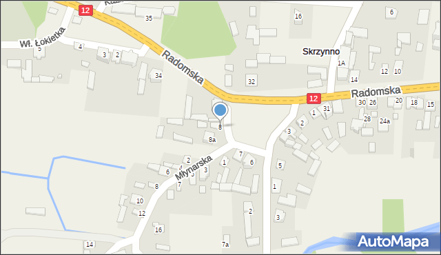 Skrzynno, Plac Tysiąclecia, 8, mapa Skrzynno