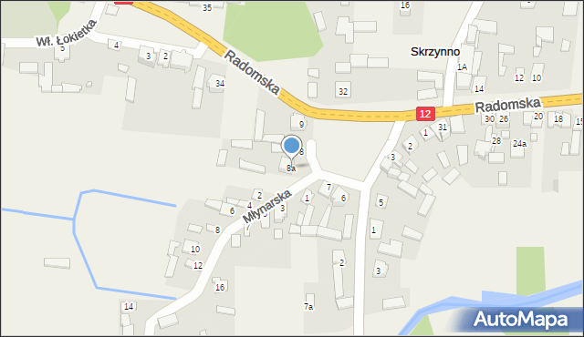 Skrzynno, Plac Tysiąclecia, 8a, mapa Skrzynno