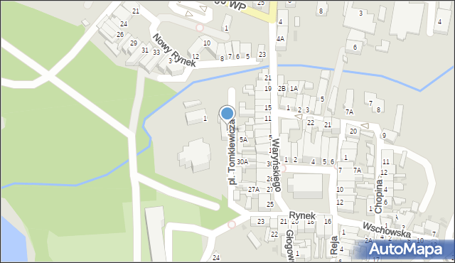Sława, Plac Tomkiewicza Kazimierza, ks., 2, mapa Sława