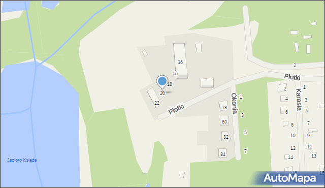 Sławica, Płotki, 20, mapa Sławica