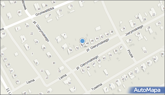 Sławno, Plac Gierymskiego Aleksandra, 50, mapa Sławno