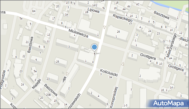 Sławno, Plac Wyszyńskiego Stefana, ks. kard., 5, mapa Sławno