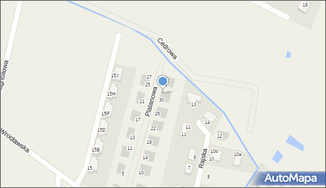 Śliwice, Platanowa, 32, mapa Śliwice