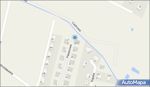 Śliwice, Platanowa, 34, mapa Śliwice