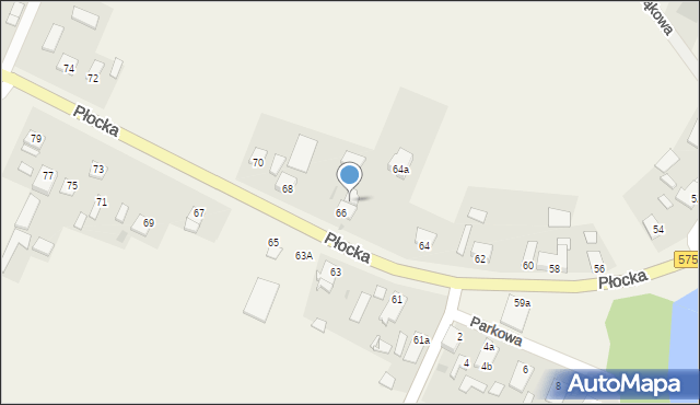 Słubice, Płocka, 66A, mapa Słubice