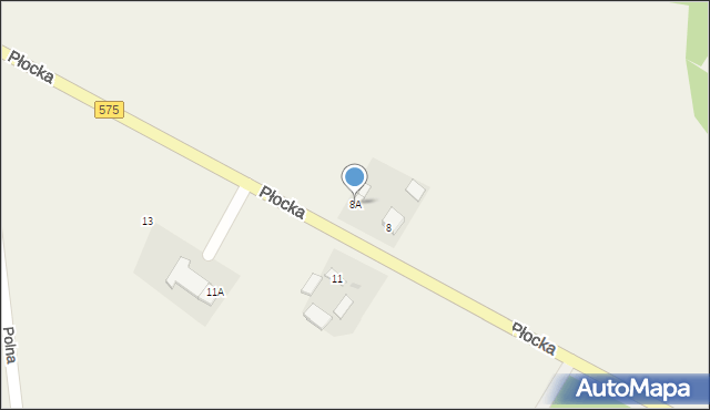 Słubice, Płocka, 8A, mapa Słubice