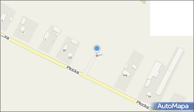 Słubice, Płocka, 96, mapa Słubice