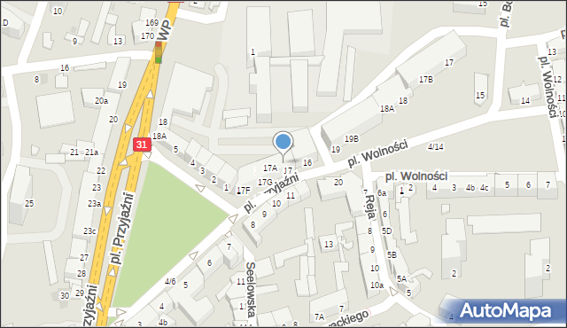 Słubice, Plac Przyjaźni, 17D, mapa Słubice