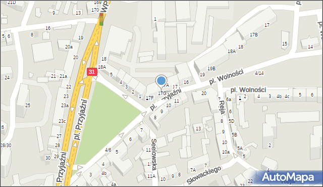 Słubice, Plac Przyjaźni, 17G, mapa Słubice