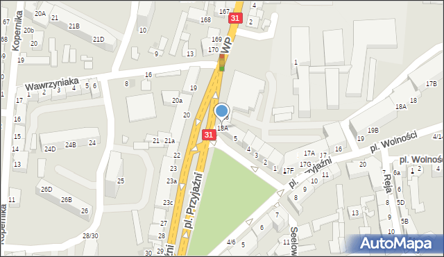 Słubice, Plac Przyjaźni, 18A, mapa Słubice