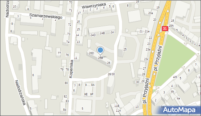 Słubice, Plac Przyjaźni, 26B, mapa Słubice