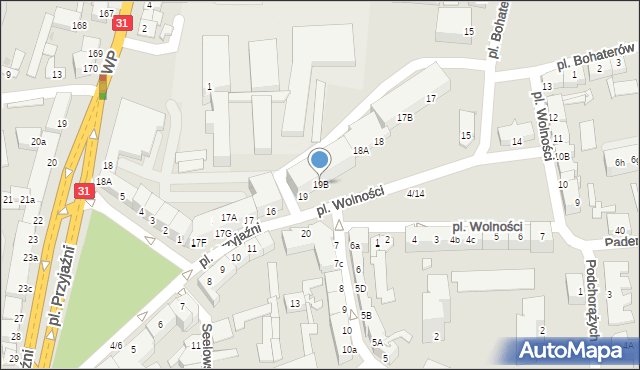 Słubice, Plac Wolności, 19B, mapa Słubice