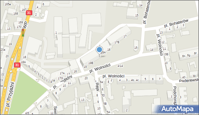 Słubice, Plac Wolności, 19E, mapa Słubice