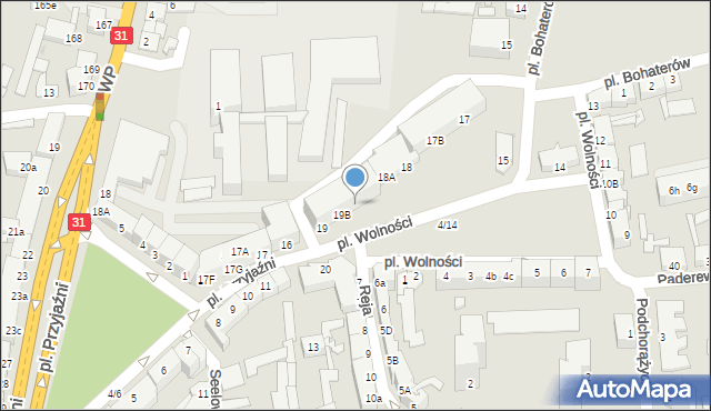 Słubice, Plac Wolności, 19f, mapa Słubice