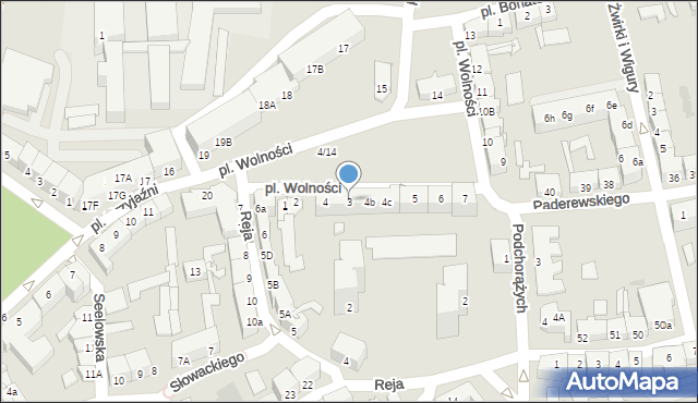 Słubice, Plac Wolności, 4a, mapa Słubice
