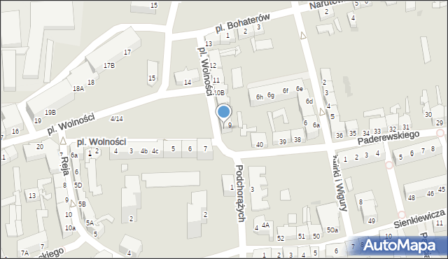 Słubice, Plac Wolności, 9A, mapa Słubice