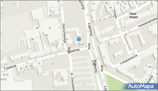 Słupsk, Plac Zwycięstwa, 1, mapa Słupska