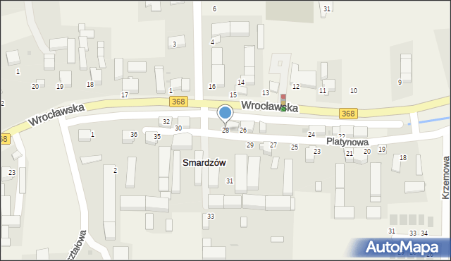 Smardzów, Platynowa, 28, mapa Smardzów