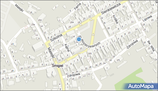 Śmigiel, Plac Rozstrzelanych, 11, mapa Śmigiel