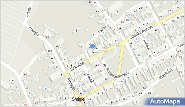 Śmigiel, Plac Rozstrzelanych, 16, mapa Śmigiel