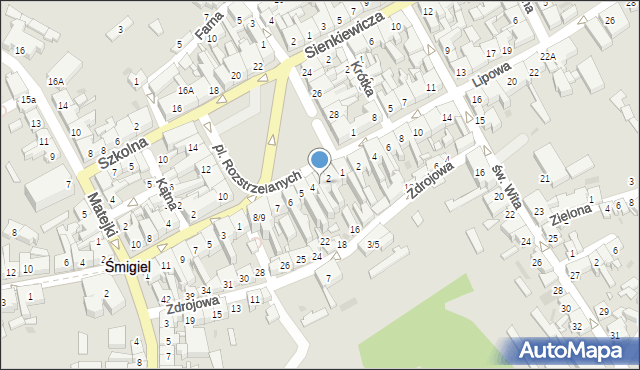 Śmigiel, Plac Rozstrzelanych, 3, mapa Śmigiel