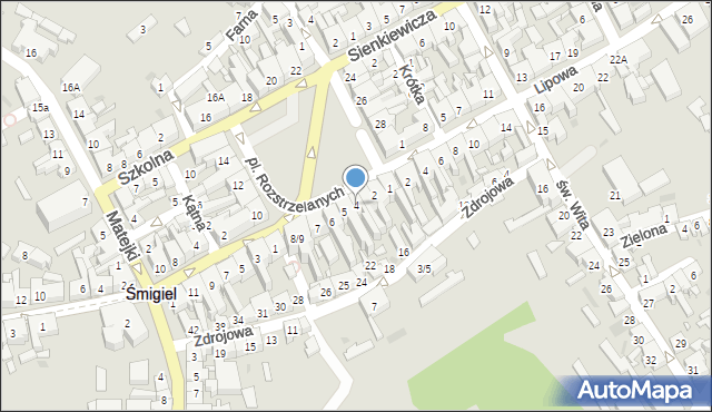 Śmigiel, Plac Rozstrzelanych, 4, mapa Śmigiel