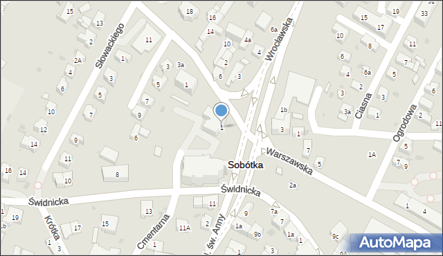 Sobótka, Plac Wolności, 1, mapa Sobótka
