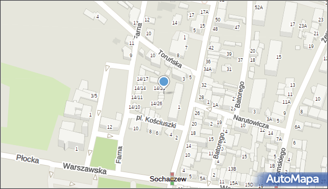 Sochaczew, Plac Kościuszki Tadeusza, gen., 14/32, mapa Sochaczew