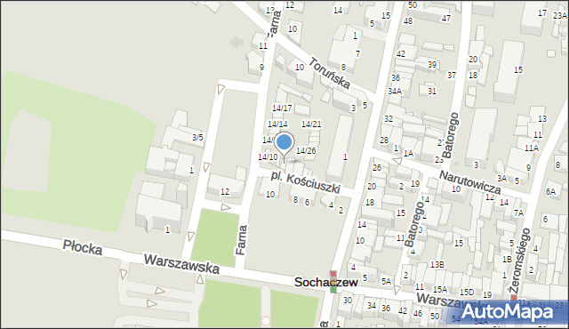 Sochaczew, Plac Kościuszki Tadeusza, gen., 14/7, mapa Sochaczew