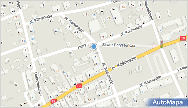 Sokółka, Plac Kościuszki Tadeusza, gen., 17, mapa Sokółka