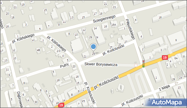 Sokółka, Plac Kościuszki Tadeusza, gen., 23, mapa Sokółka