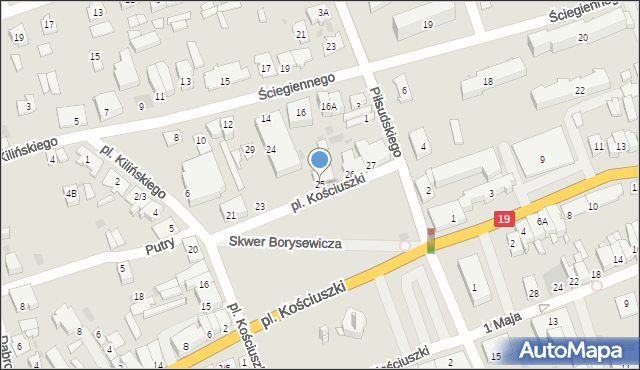 Sokółka, Plac Kościuszki Tadeusza, gen., 25, mapa Sokółka
