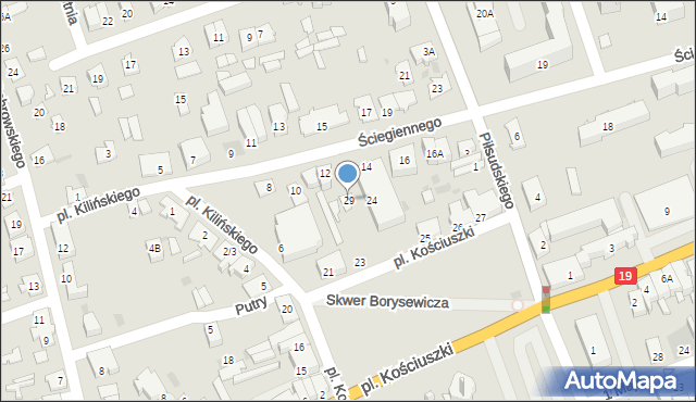 Sokółka, Plac Kościuszki Tadeusza, gen., 29, mapa Sokółka