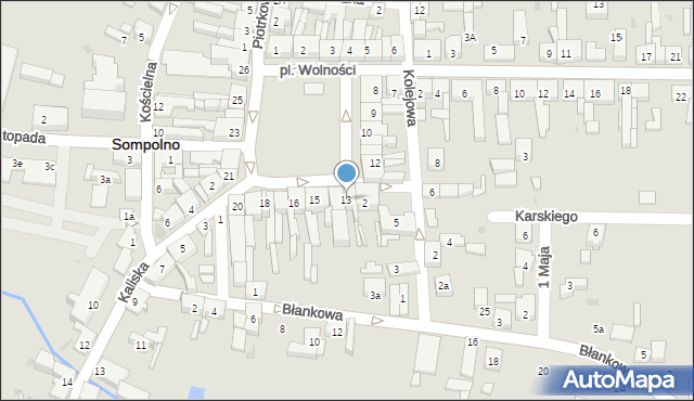 Sompolno, Plac Wolności, 13, mapa Sompolno