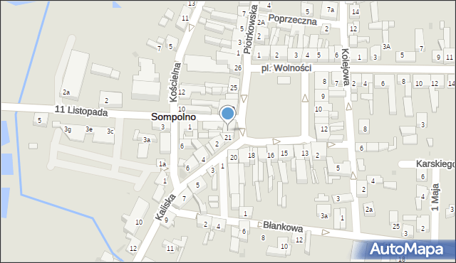 Sompolno, Plac Wolności, 22, mapa Sompolno