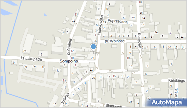 Sompolno, Plac Wolności, 24, mapa Sompolno