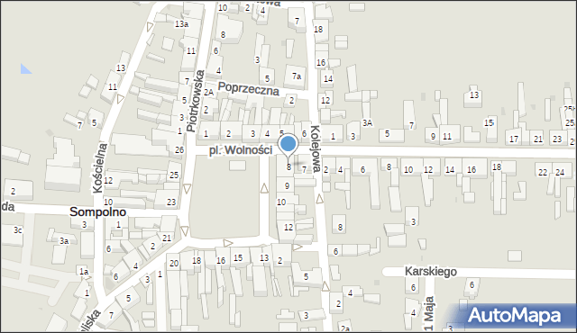 Sompolno, Plac Wolności, 8, mapa Sompolno