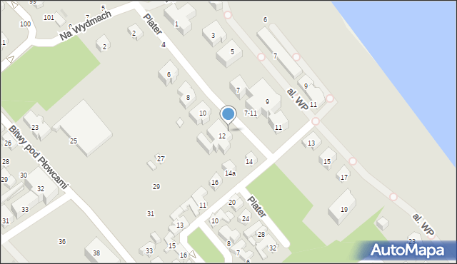 Sopot, Plater Emilii, 12-12a, mapa Sopotu