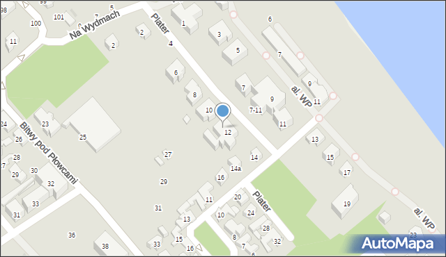 Sopot, Plater Emilii, 12A, mapa Sopotu